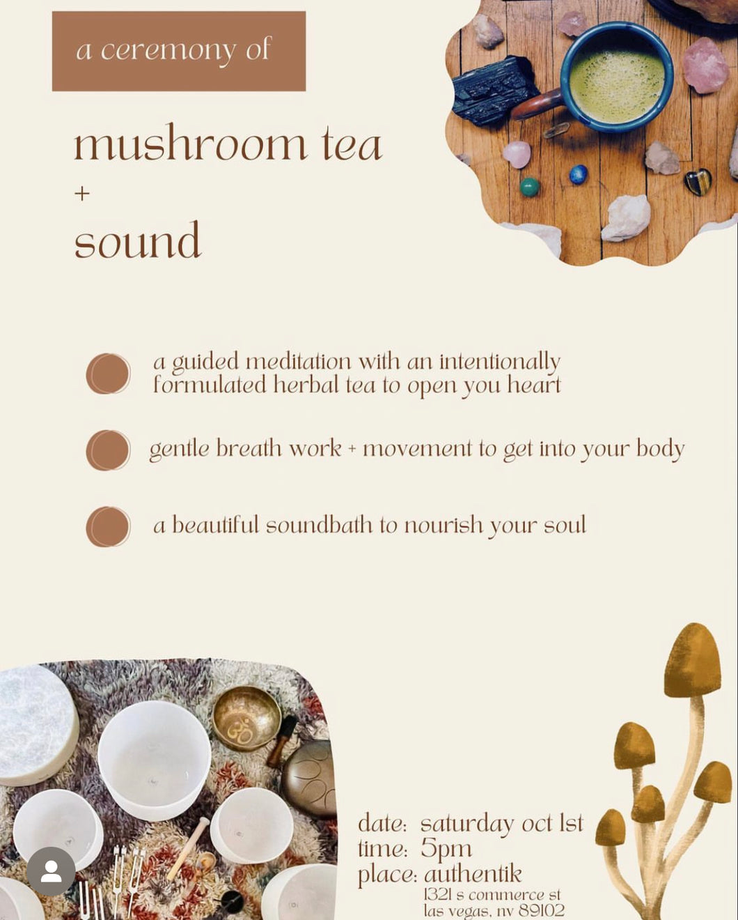 MUSHROOM TEA + SOUND CEREMONY
